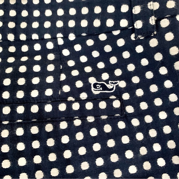 VINEYARD VINES Dark Navy Blue with White Polka Dot Shorts - Picture 4 of 5